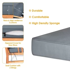 Tangkula 4pcs Wooden Patio Furniture Set Table & Sectional Sofa Garden -Tangkula GUEST 3ff66f92 83cb 4fc1 bf4d 013740310a56