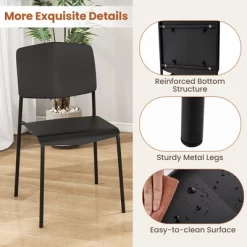 Tangkula Dining Chair Set Of 2 W/Ergonomic Backrest & Wide Seat Stackable Kitchen Chairs -Tangkula GUEST 4022dbb2 37fd 4ca2 be0a 58f6e168b8db