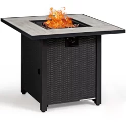 Tangkula 6 PCS Patio Wicker Furniture Set With 30" Gas Fire Pit Table 50,000 BTU Black/Red/Turquoise/Navy/White Cushions 21 Tangkula 6 PCS Patio Wicker Furniture Set With 30" Gas Fire Pit Table 50,000 BTU Black/Red/Turquoise/Navy/White Cushions -Tangkula GUEST 405cc80f d0a2 4577 a4d5 67164f1b112d