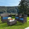 Tangkula 4PCS Patio Rattan Conversation Furniture Set Outdoor W/ Peacock Blue Cushion 1 Tangkula 4PCS Patio Rattan Conversation Furniture Set Outdoor W/ Peacock Blue Cushion -Tangkula GUEST 4082cf27 db69 48ad 89eb 2a614ed691f7