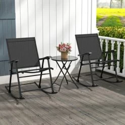 Tangkula 4pcs Patio Folding Rocking Chair Heavy-Duty Metal Frame Rockers Outdoor -Tangkula GUEST 4136ee8c e903 4fa2 85ec 6acc3ec8522e