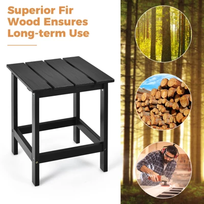 Tangkula 3PCS Patio Adirondack Chair Side Table Set Solid Wood Garden Deck Bistro Set Classic Furniture 10 Tangkula 3PCS Patio Adirondack Chair Side Table Set Solid Wood Garden Deck Bistro Set Classic Furniture - Image 8