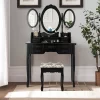 Tangkula Tri-Folding Mirror Vanity Makeup Set Dressing Table & Stool Unit W/ 7 Drawer -Tangkula GUEST 417fe710 fc5d 46cb 92b9 f64c411c15f4