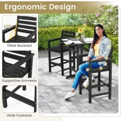Tangkula Patio Bar Stools Set Of 4 Tall Adirondack Chair W/ Backrest Armrests & Footrests -Tangkula GUEST 420dbf8d 0268 4a68 9a91 6412f3d2cacc