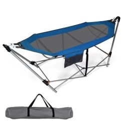 Tangkula Portable Folding Hammock Free Standing Hammock W/ Stand-Folds&Carrying Bag&Anti-Slip Buckle&Storage Pocket -Tangkula GUEST 428b48b7 f1b6 439b 8822 9308c4e5e66a
