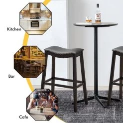 Tangkula Set Of 4 Saddle Bar Stools Bar Height Kitchen Chairs W/ Rubber Wood Legs 19 Tangkula Set Of 4 Saddle Bar Stools Bar Height Kitchen Chairs W/ Rubber Wood Legs -Tangkula GUEST 4296669a 6fd8 4015 86ea ad9dd6ebbca1