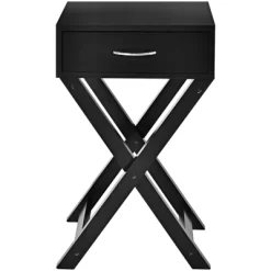 Tangkula 2PCS Modern Versatile Nightstand X-shape Wooden End Table With Drawer Accent Side Table For Bedroom Black/White -Tangkula GUEST 42d44699 f10e 4a30 96ab 2395c0b7cbd0