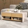 Tangkula Home Coffee Table W/ 2 Drawers & 2 Storage Shelf Rectangle Table Cocktail Table -Tangkula GUEST 43d5a97f 86c9 488c a1d0 300230165d57