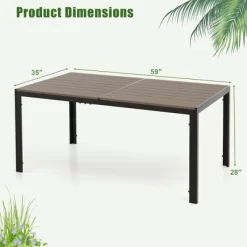 Tangkula 59" X 35" Large Rectangle Outside Table W/ Metal Legs Accommodate Up To 6 18 Tangkula 59" X 35" Large Rectangle Outside Table W/ Metal Legs Accommodate Up To 6 -Tangkula GUEST 443f117c 5044 445f a5cc a45fd9eec219