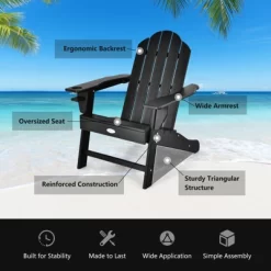 Tangkula Adirondack Chair Outdoor With Cup Holde Weather Resistant Lounger Chair For Backyard Garden Patio And Deck Black/Grey/Turquoise/White 14 Tangkula Adirondack Chair Outdoor With Cup Holde Weather Resistant Lounger Chair For Backyard Garden Patio And Deck Black/Grey/Turquoise/White -Tangkula GUEST 44a97319 2808 41fc 8c4e 62dda55b3999