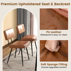 Tangkula Dining Chairs Set Of 4 W/ PU Leather Cover Filled Sponge Waterfall Seats 15 Tangkula Dining Chairs Set Of 4 W/ PU Leather Cover Filled Sponge Waterfall Seats -Tangkula GUEST 452ea371 bfb7 4c2d 8381 8f566b5583bb