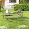 Tangkula Folding Picnic Table W/ 2 Benches 6 FT Camping Table Set W/ All-Weather HDPE Tabletop Green -Tangkula GUEST 453a82ba af79 4b79 ab6e d964bff30316