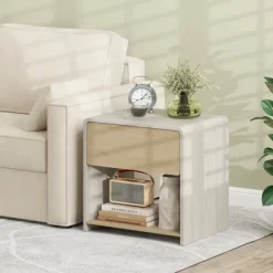 Tangkula 2 PCS Modern Style Nightstand 2-Tier Sofa Side Bedside Table W/ Drawer & Open Shelf 13 Tangkula 2 PCS Modern Style Nightstand 2-Tier Sofa Side Bedside Table W/ Drawer & Open Shelf -Tangkula GUEST 46012c2a 7b6f 43e1 9ebf 4448b96cd994