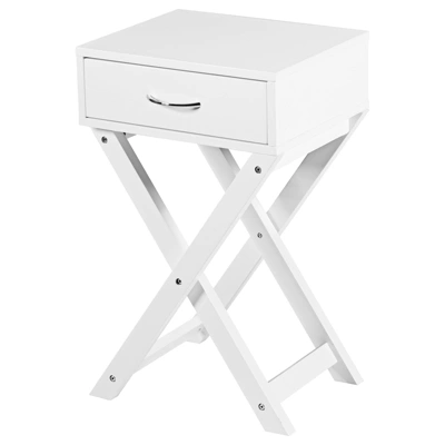Tangkula Modern Versatile Nightstand X-shape Wooden End Table With Drawer Accent Side Table For Bedroom Black/White 13 Tangkula Modern Versatile Nightstand X-shape Wooden End Table With Drawer Accent Side Table For Bedroom Black/White - Image 11
