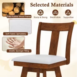 Tangkula Swivel Dining Chairs Set Of 4 Dining Room Chairs W/ Rubber Wood Frame -Tangkula GUEST 46aad1f6 af28 47b2 a3f8 4ac6fc30d84c