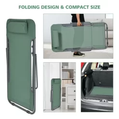 Tangkula 2 PCS Beach Chair Lounger Reclining Folding Chair W/3-Position Adjustable Backrest Blue/Orange/Green -Tangkula GUEST 46ea0809 f134 45cf 864f edd1537686c8