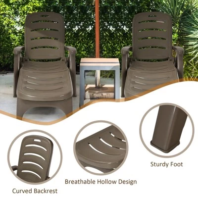 Tangkula 2 PCS Patio Chaise Lounge Chair 5-Position Folding Recliner For Beach Poolside Backyard 9 Tangkula 2 PCS Patio Chaise Lounge Chair 5-Position Folding Recliner For Beach Poolside Backyard - Image 7
