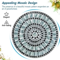 Tangkula 24 Inch Patio Bistro Table Metal Structure W/ Ceramic Tile Tabletop Heavy-Duty -Tangkula GUEST 47d130b4 e4bd 4f62 be0e 3d769507daf4