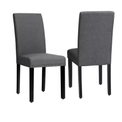 Tangkula 2-Piece Upholstered Linen Fabric Dining Chairs With High Backrest & Padded Seat -Tangkula GUEST 480d9886 4eab 4d4a b258 94f34e8eaaaa