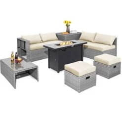 Tangkula 9 PCS Patio Furniture Set With 42" 60,000 BTU Fire Pit Outdoor Space-Saving Sectional Sofa Set With Storage Box Black/Gray/Navy/Red/Turquoise/Off White 29 Tangkula 9 PCS Patio Furniture Set With 42" 60,000 BTU Fire Pit Outdoor Space-Saving Sectional Sofa Set With Storage Box Black/Gray/Navy/Red/Turquoise/Off White -Tangkula GUEST 4818c09a 3d9e 475d a89f 96f867baae3e