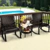 Tangkula 3-Piece Wicker Rocking Bistro Set Outdoor Conversation Set With Coffee Table -Tangkula GUEST 48a1fcf1 1342 43dc acfb 4c6daab0fed1