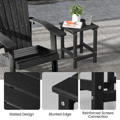 Tangkula 2PCS 14" Patio Adirondack Side Table HDPE Square Weather Resistant Garden 5 Tangkula 2PCS 14" Patio Adirondack Side Table HDPE Square Weather Resistant Garden - Image 3