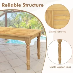 Tangkula Patio Coffee Table W/ Solid Teak Wood Structure Slatted Tabletop For Backyard 16 Tangkula Patio Coffee Table W/ Solid Teak Wood Structure Slatted Tabletop For Backyard -Tangkula GUEST 48d2cdde 7954 454b abd8 a37a0bc042c3