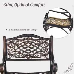 Tangkula 5PCS Cast Aluminum Patio Bistro Set Outdoor Dining Table & Chair Furniture Set 15 Tangkula 5PCS Cast Aluminum Patio Bistro Set Outdoor Dining Table & Chair Furniture Set -Tangkula GUEST 49984d48 30f7 44d4 b89c 25660fda1214