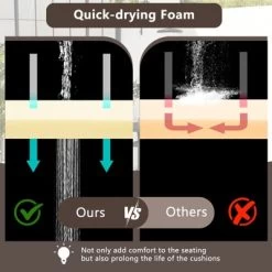 Tangkula 3 PCS PE Wicker Patio Swivel Bar Set Table & Chairs W/ Quick-Drying Foam -Tangkula GUEST 4a088b76 afb6 4125 9168 05ed9d8fb7ea