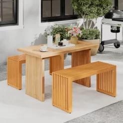 Tangkula 36 Inch Patio Bench All-Slat Acacia Wood Loveseat For 2 People 800 Lbs Capacity 15 Tangkula 36 Inch Patio Bench All-Slat Acacia Wood Loveseat For 2 People 800 Lbs Capacity -Tangkula GUEST 4a5aab75 af49 4122 afbf 62f0e4412981