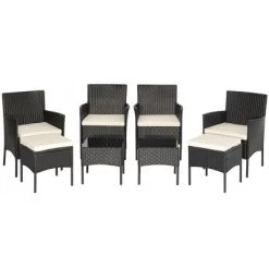 Tangkula 8PCS Outdoor Conversation Furniture Set Patio PE Rattan Sofa Set W/ Tables & Ottoman -Tangkula GUEST 4a7b56be df89 46b6 a082 f8a705c003aa