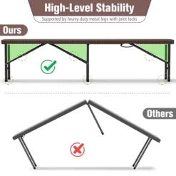 Tangkula Set Of 2 6FT Plastic Folding Bench Portable Foldable Bench Seat Rattan-Like HDPE Thickened Long Seat With Handle & Lock -Tangkula GUEST 4abc7f94 6f50 4d49 b4b3 141c0f36c338
