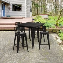 Tangkula Set Of 4 Metal Bar Stools 24" Industrial Chair Low Back Black 11 Tangkula Set Of 4 Metal Bar Stools 24" Industrial Chair Low Back Black -Tangkula GUEST 4b52259d 6ae4 42a6 a6ed 23d10d80819a
