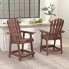 Tangkula 2 PCS Tall Adirondack Chair HDPE Outdoor Bar Stools With Armrests 4.5” Wide Footrest Patio Adirondack Barstools Balcony Chairs Brown -Tangkula GUEST 4b7238cd 80f0 4912 8f33 f571dc0a130d