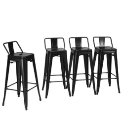 Tangkula Set Of 4 Metal Bar Stools 30" Industrial Height Chair Low Back -Tangkula GUEST 4ba72e11 b0f3 4ed8 aebb 906f8c85afe4