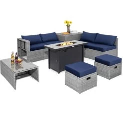 Tangkula 9 PCS Patio Furniture Set With 42" 60,000 BTU Fire Pit Outdoor Space-Saving Sectional Sofa Set With Storage Box Black/Gray/Navy/Red/Turquoise/Off White 28 Tangkula 9 PCS Patio Furniture Set With 42" 60,000 BTU Fire Pit Outdoor Space-Saving Sectional Sofa Set With Storage Box Black/Gray/Navy/Red/Turquoise/Off White -Tangkula GUEST 4bfd9d64 e8d4 4ed5 97cf e8b332c29bea