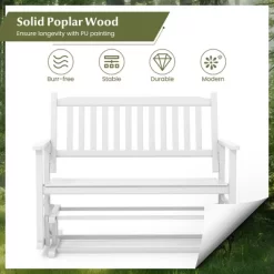 Tangkula 2 Seats Outdoor Glider Bench Poplar Wood Patio Swing Glider Loveseat Chair W/ Armrests 16 Tangkula 2 Seats Outdoor Glider Bench Poplar Wood Patio Swing Glider Loveseat Chair W/ Armrests -Tangkula GUEST 4c009961 eacb 472b 9d37 4618140cef70
