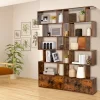 Tangkula 2 PCS Bookshelf W/ Cabinet 6-Tier S-Shaped Bookcase Storage Rack Rustic Brown -Tangkula GUEST 4c3397e2 fc58 4cf6 8026 d995d83528f4
