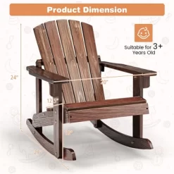Tangkula 4PCS Kid Adirondack Rocking Chair Outdoor Solid Wood Slatted Seat Backrest -Tangkula GUEST 4c4651a9 3ce1 4fd0 bb21 9573b9672820