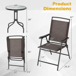 Tangkula 3 Pieces Bistro Set Outdoor Furniture Set W/Tempered Glass Table Umbrella Hole Quick-dry Fabric -Tangkula GUEST 4ca06c7d c4b7 4b44 a06b 0dd0914a2d9a