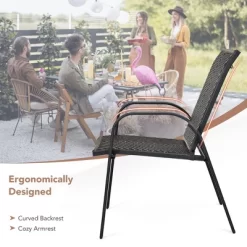 Tangkula 6PCS Outdoor PE Wicker Stacking Dining Chairs Patio Arm Chairs 16 Tangkula 6PCS Outdoor PE Wicker Stacking Dining Chairs Patio Arm Chairs -Tangkula GUEST 4d85a605 d458 4edf 998a 37badc39fe30