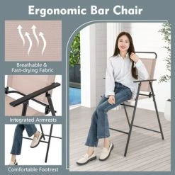 Tangkula 3PCS Bistro Set Folding Chairs Round Bar Table W/ 1.6" Umbrella Hole Yard Patio 13 Tangkula 3PCS Bistro Set Folding Chairs Round Bar Table W/ 1.6" Umbrella Hole Yard Patio -Tangkula GUEST 4dccf38d e811 4803 9cf9 2e34b918d5aa