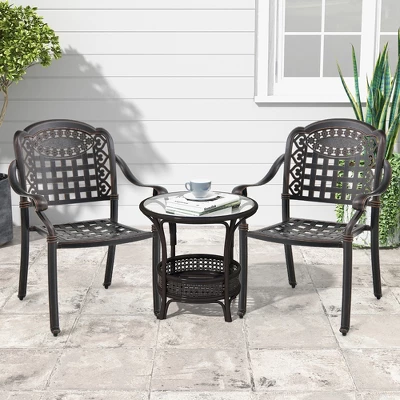 Tangkula 4 Pieces Cast Aluminum Patio Chair Bistro Dining Chair Outdoor Cast Aluminum Chair 5 Tangkula 4 Pieces Cast Aluminum Patio Chair Bistro Dining Chair Outdoor Cast Aluminum Chair - Image 3