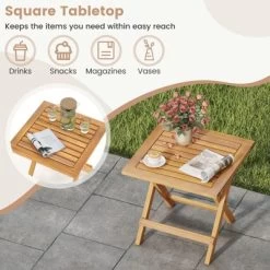 Tangkula Outdoor Folding Side Table Acacia Wood End Table Square Patio Bistro Table 15 Tangkula Outdoor Folding Side Table Acacia Wood End Table Square Patio Bistro Table -Tangkula GUEST 4e299c11 4dab 46a5 9f62 3a19c1cef197