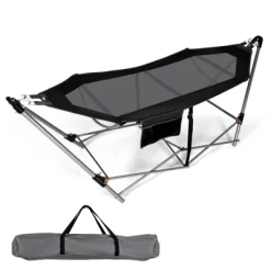 Tangkula Portable Folding Hammock Free Standing Hammock W/ Stand-Folds&Carrying Bag&Anti-Slip Buckle&Storage Pocket -Tangkula GUEST 4e9acc60 d19c 4843 aca2 cf6c243b6e4f