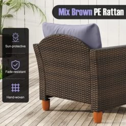 Tangkula Set Of 3 Rattan Bistro Furniture Set Solid Acacia Wood Table Top Cushioned Sofa Patio 16 Tangkula Set Of 3 Rattan Bistro Furniture Set Solid Acacia Wood Table Top Cushioned Sofa Patio -Tangkula GUEST 4f1e6e6d 01ec 4847 b7ec 3992a7e7b332