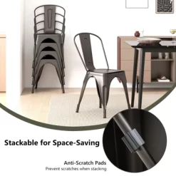Tangkula Tolix Style Metal Dining Chairs Set Of 4 W/ Removable Backrest For Dining Room -Tangkula GUEST 4f2eaa7b 3f7e 4cbf abdd 6ec9f06ecec4