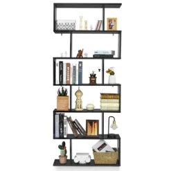 Tangkula 6-Tier S-Shaped Wooden Bookshelf Storage Bookcase Multifunctional Display Stand Shelf 18 Tangkula 6-Tier S-Shaped Wooden Bookshelf Storage Bookcase Multifunctional Display Stand Shelf -Tangkula GUEST 50702067 f922 48e9 a530 bb65745bc05d