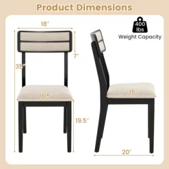 Tangkula Modern Dining Chairs Set Of 4 W/Tilt Backrest Rubber Wood Legs Soft Padded Seat -Tangkula GUEST 511435c9 ac86 44f5 8b2d a46bc3463aab