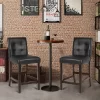 Tangkula Set Of 4 Bar Stools 25inch Counter Height Barstool Pub Chair Rubber Wood Black